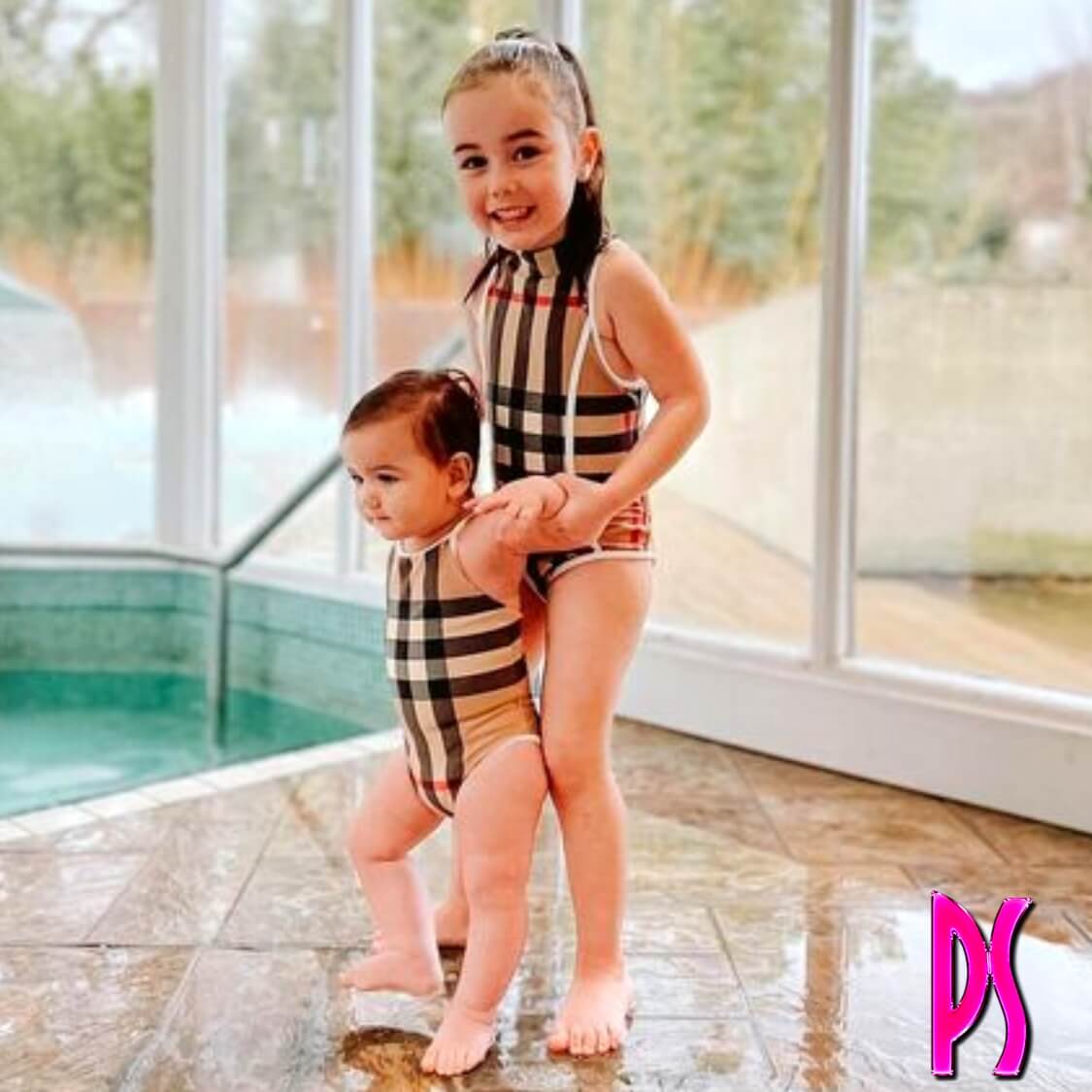 Burberry Girls Plaid Swimsuit