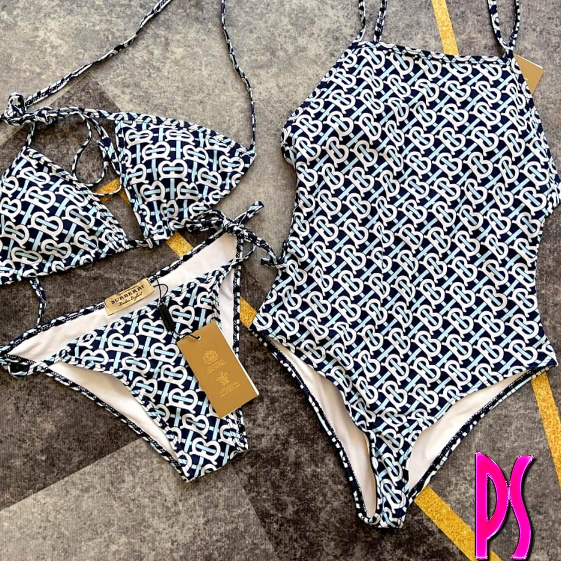 Burberry Link Logo Swimsuit 