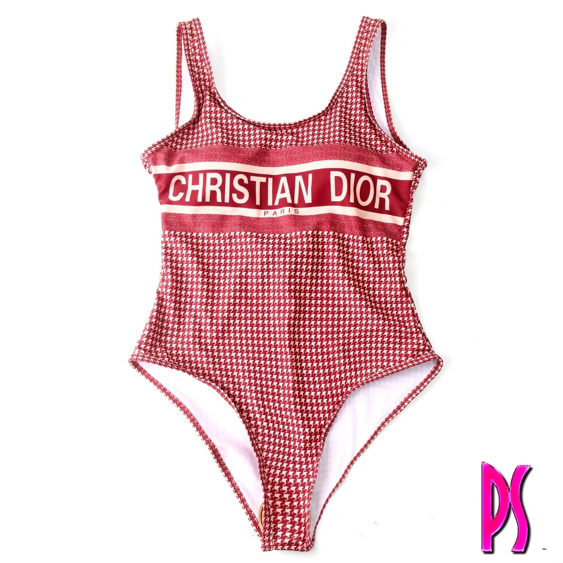 Christian Dior Houndstooth Swimsuit 