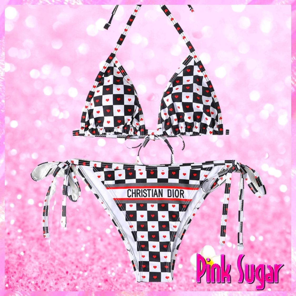 Christian Dior Checkered Heart Bikini