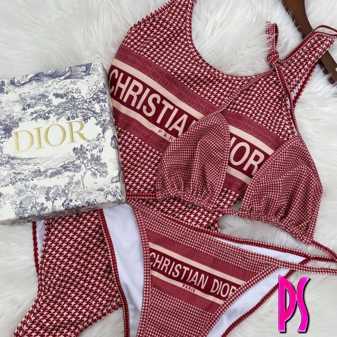 Christian Dior Houndstooth Swimsuit