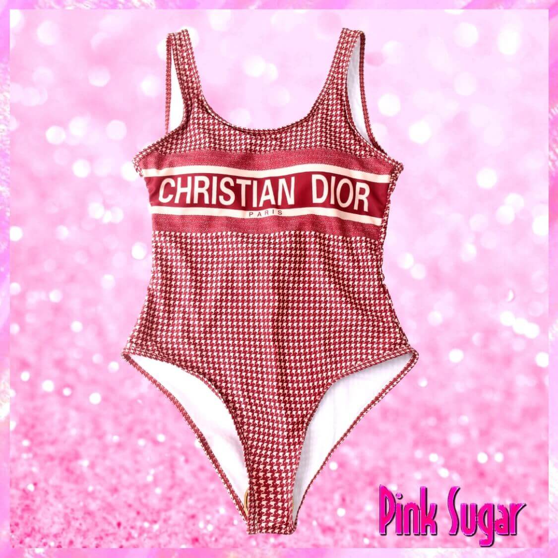 Christian Dior Houndstooth Swimsuit