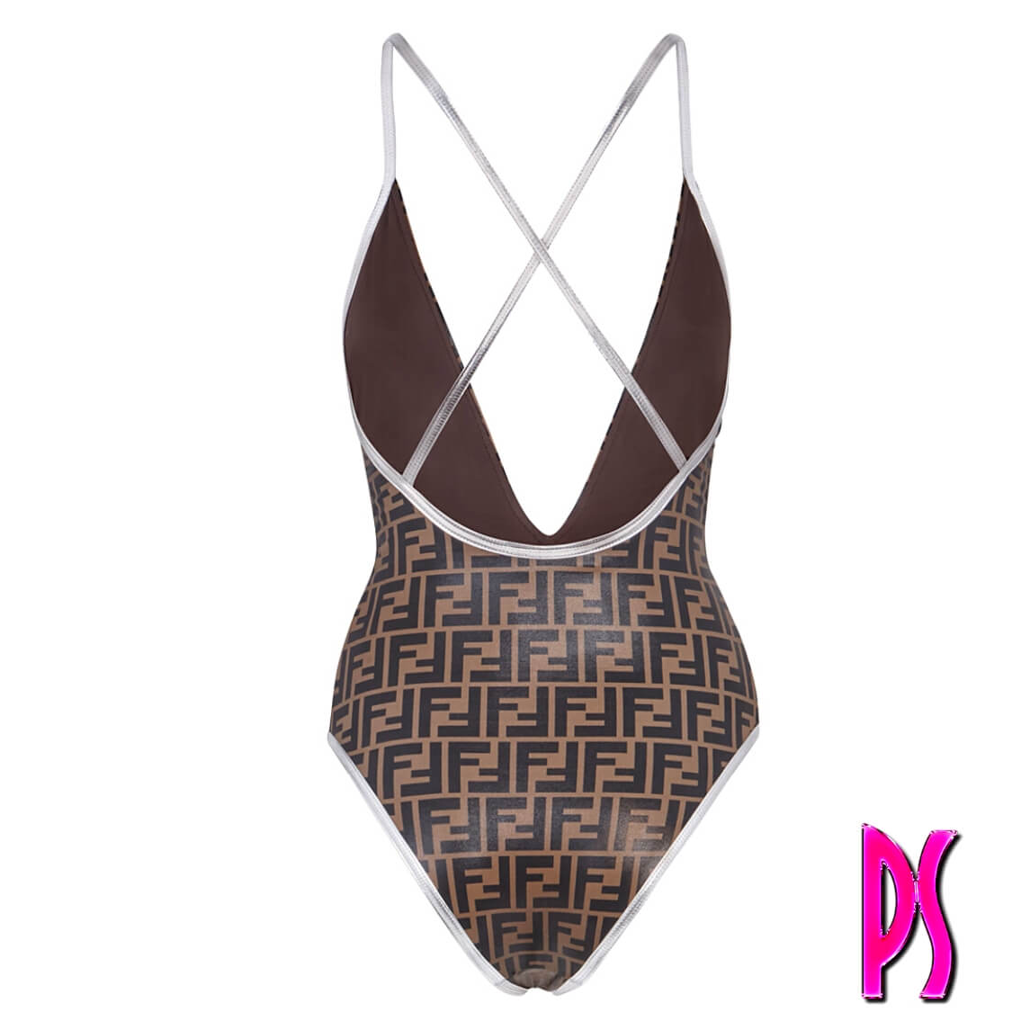 Fendi Silver Trim Swimsuit