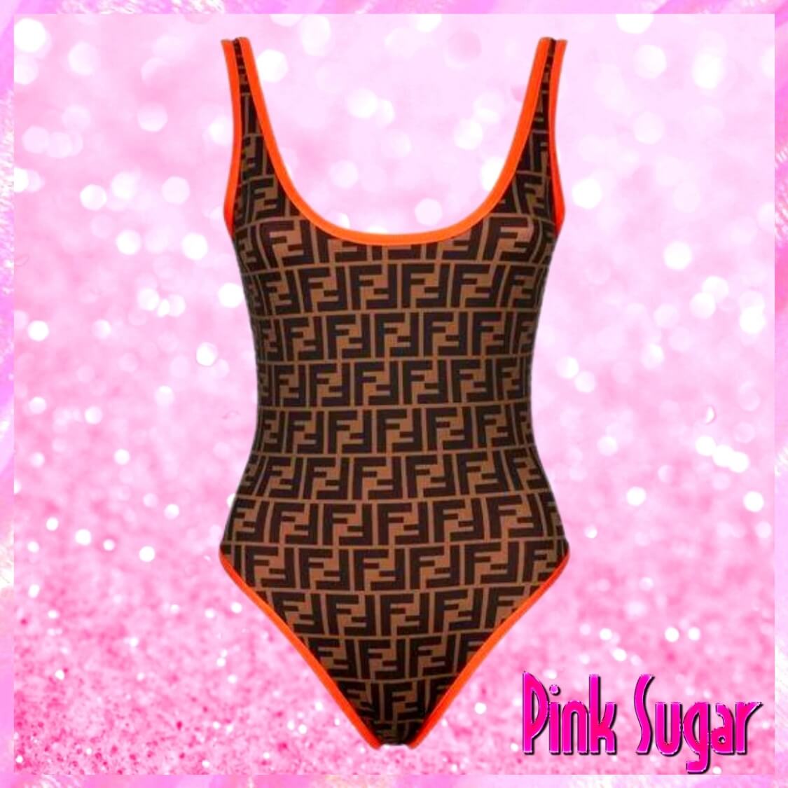 Fendi Red Trim Swimsuit