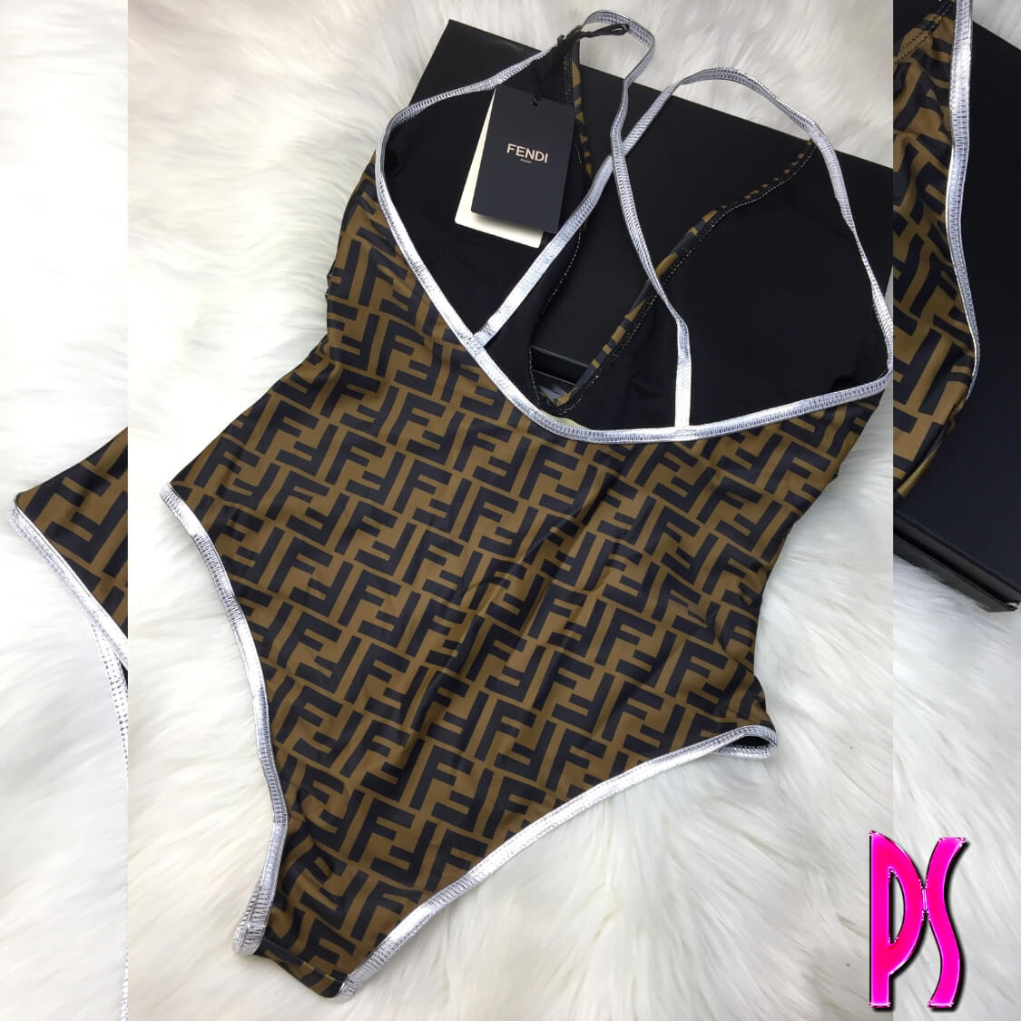 Fendi Silver Trim Swimsuit