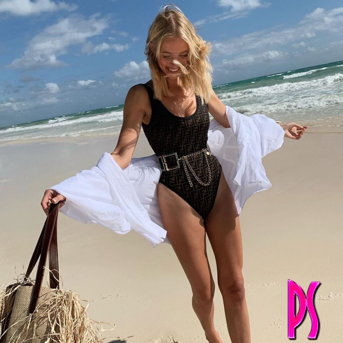 Fendi Black Trim Swimsuit
