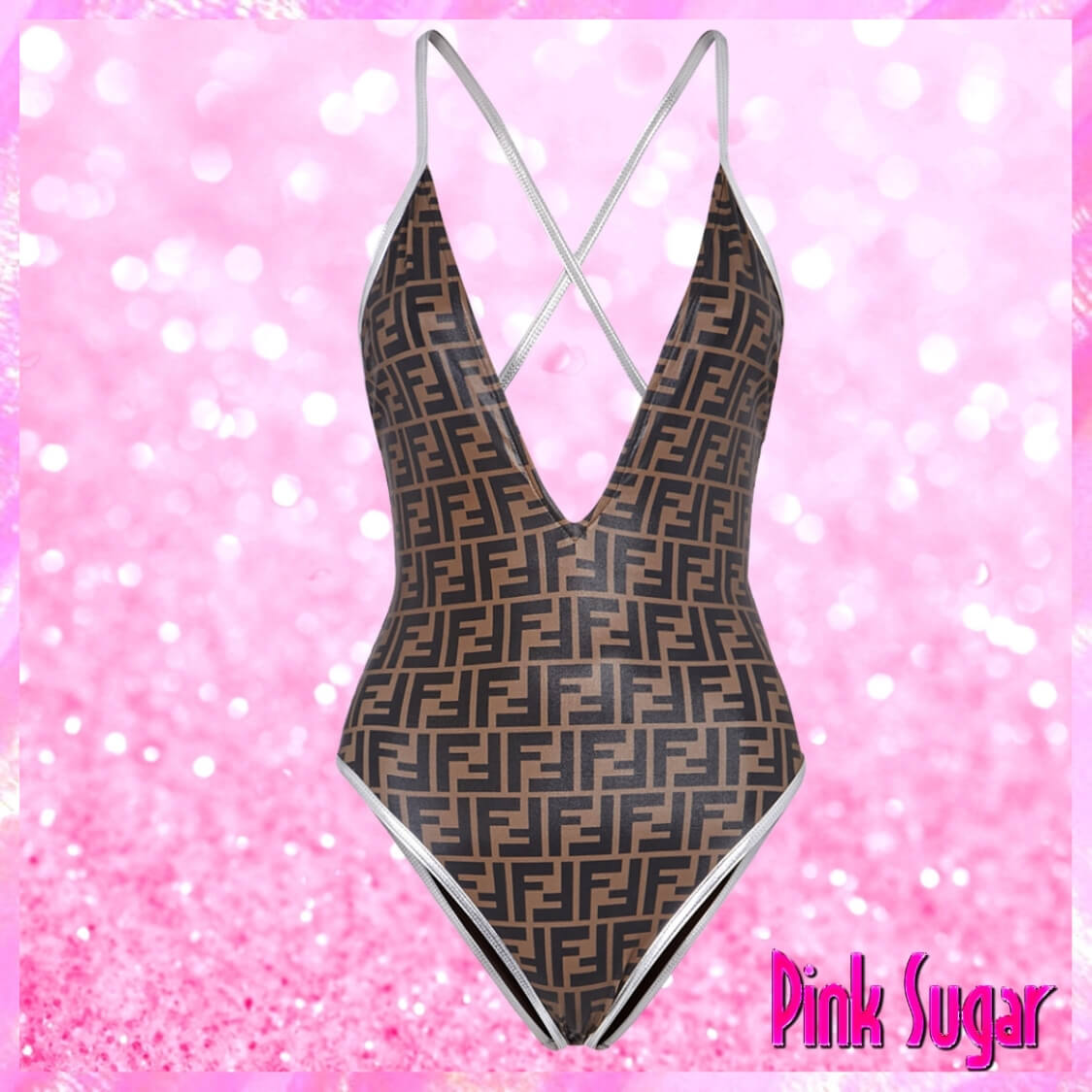Fendi Silver Trim Swimsuit