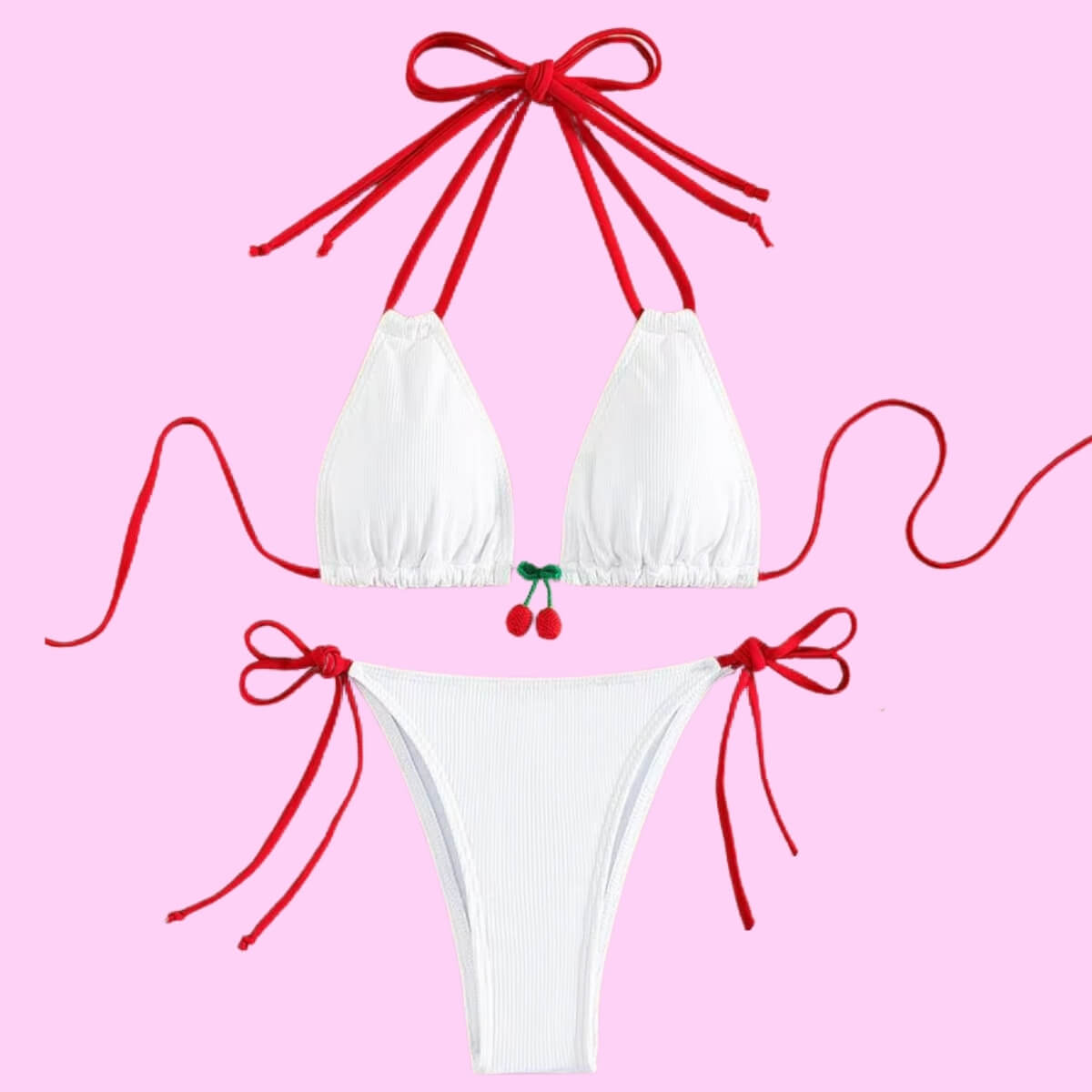 Cherry Detail Two Piece Bikini Set