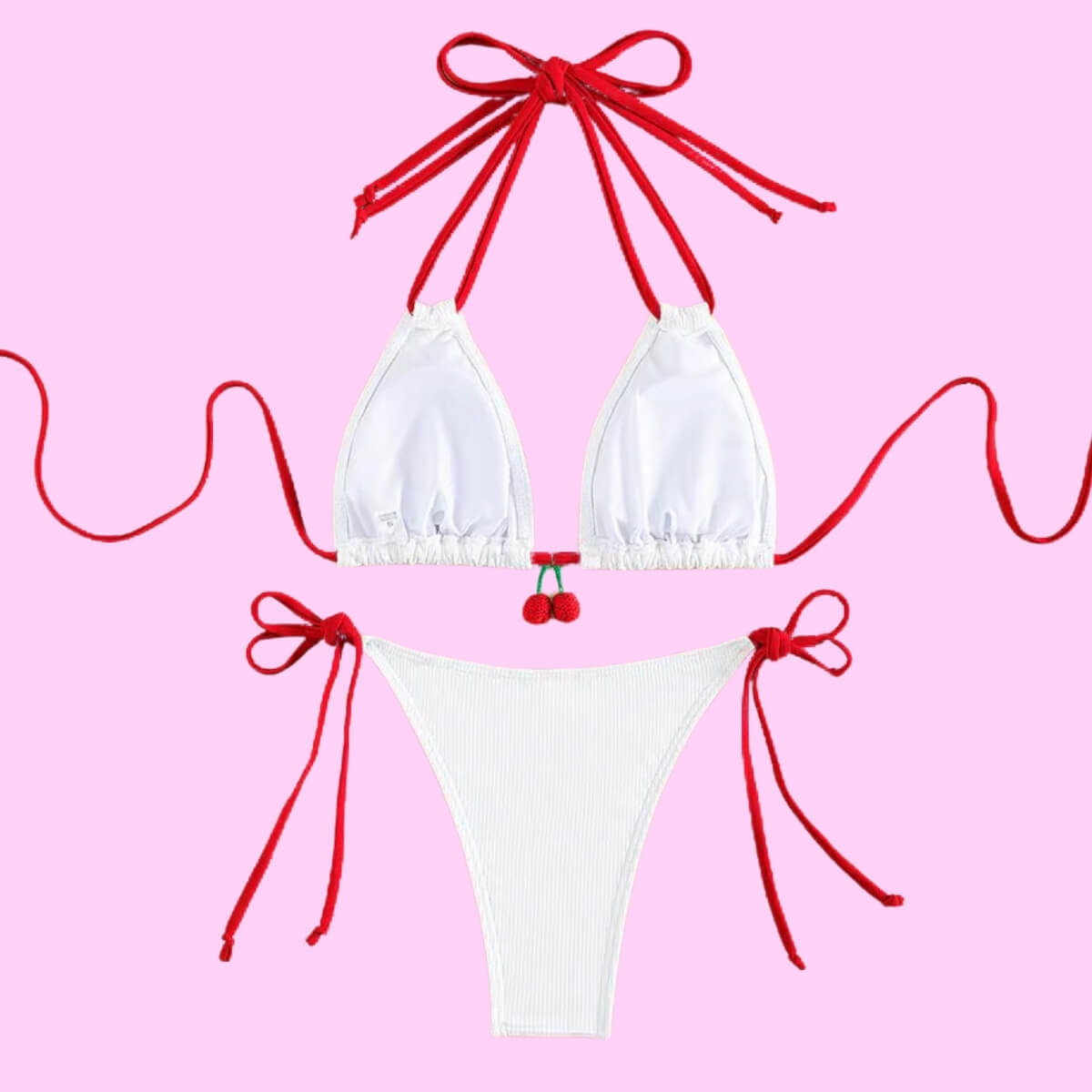 Cherry Detail Two Piece Bikini Set
