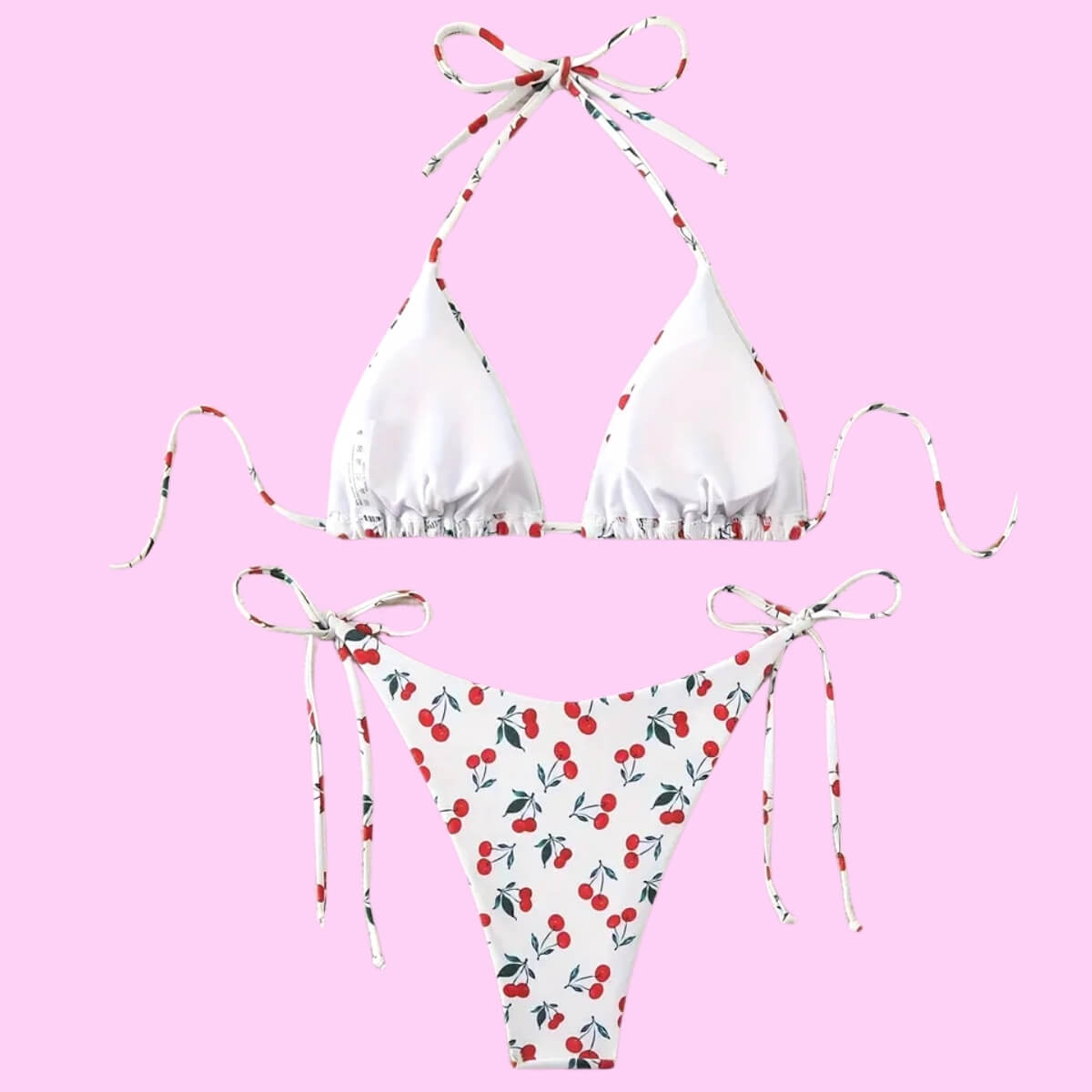 Cherry Print Two Piece Bikini Set