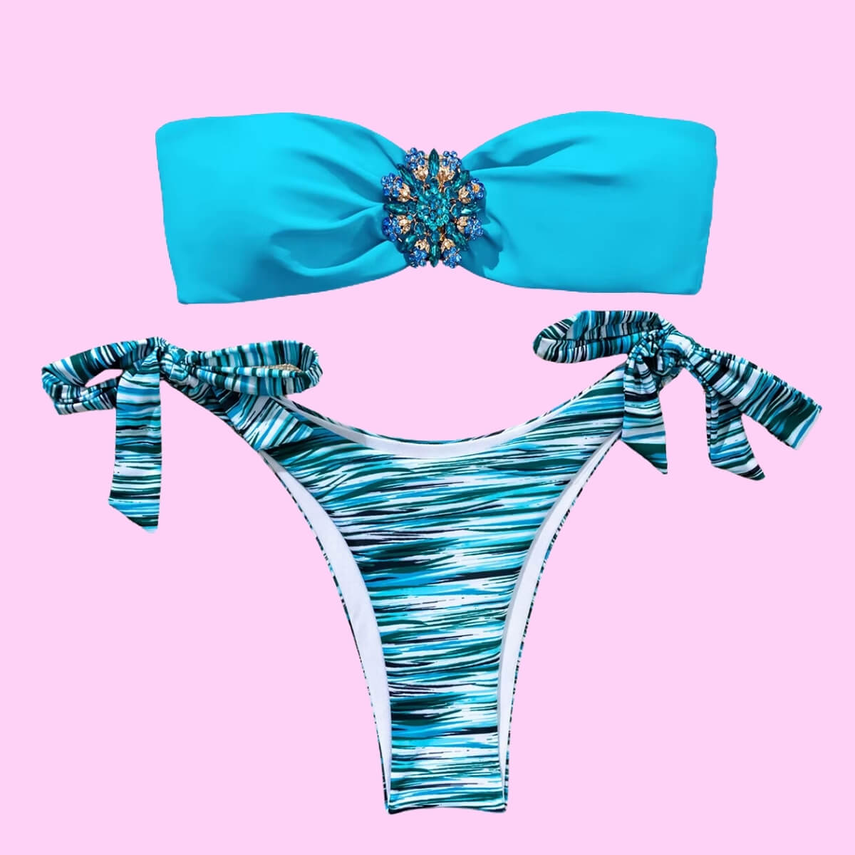 Crystal Bandeau Bikini Set