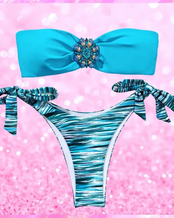 Crystal Bandeau Bikini Set