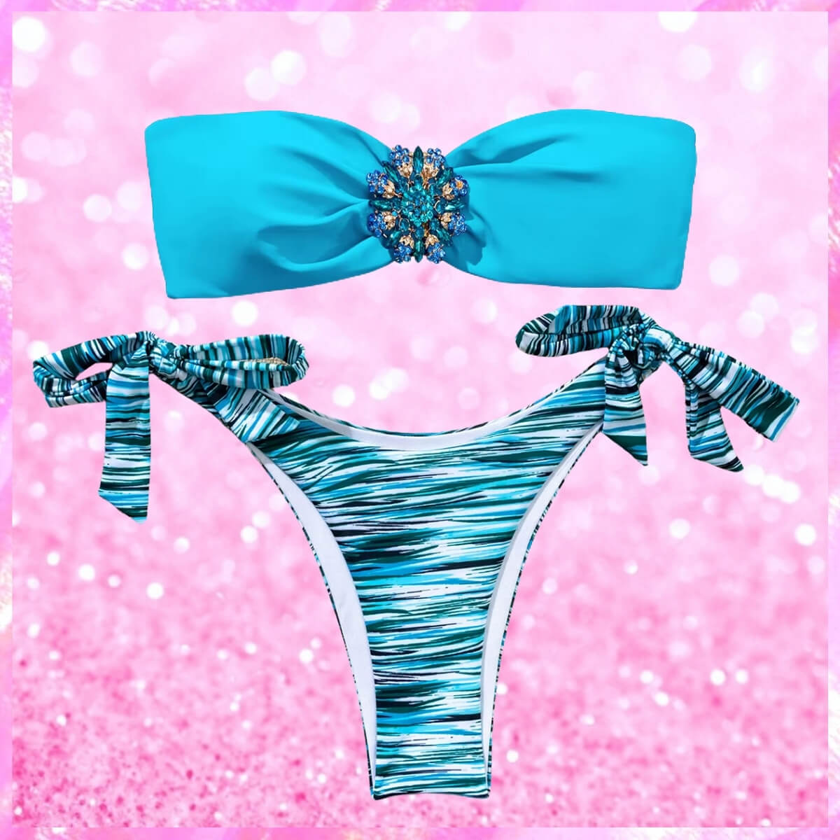 Crystal Bandeau Bikini Set