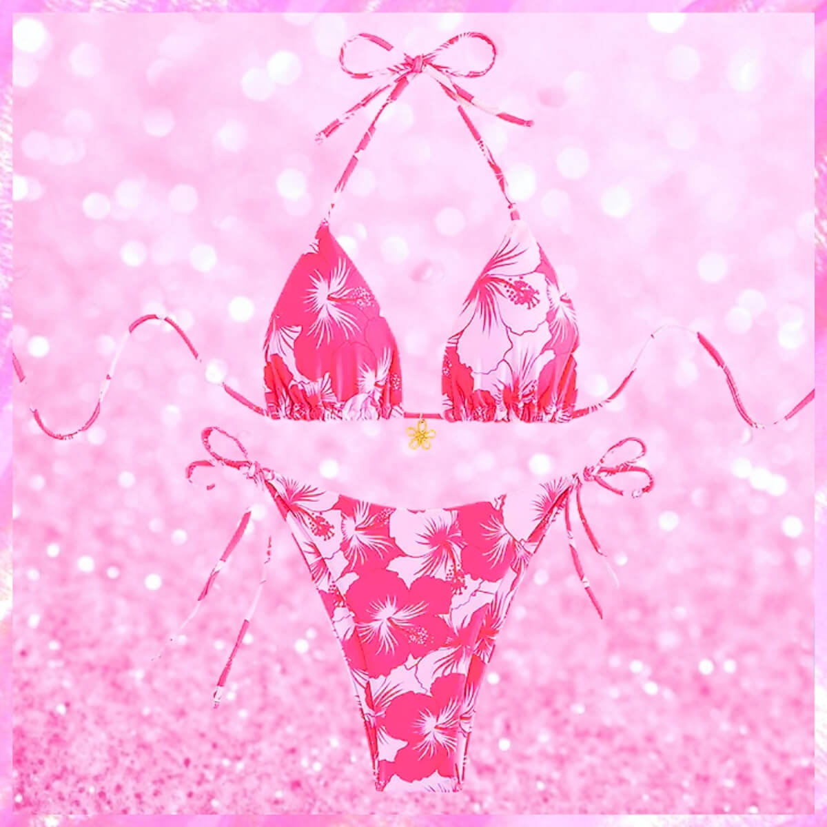Hibiscus Two Piece Bikini Set