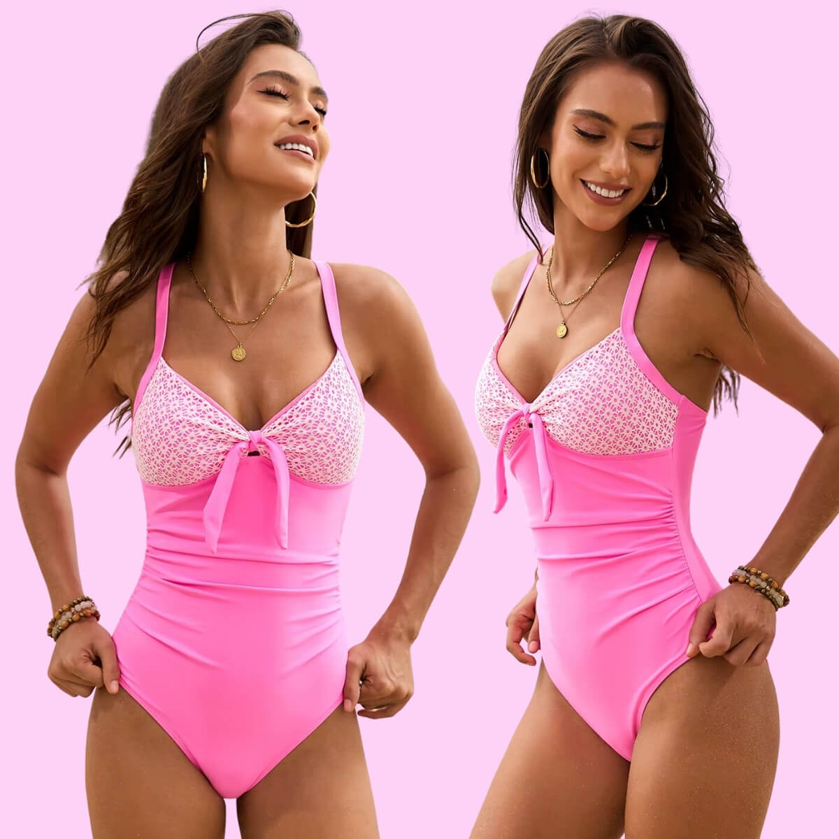 Lace Detail One Piece Swimsuit