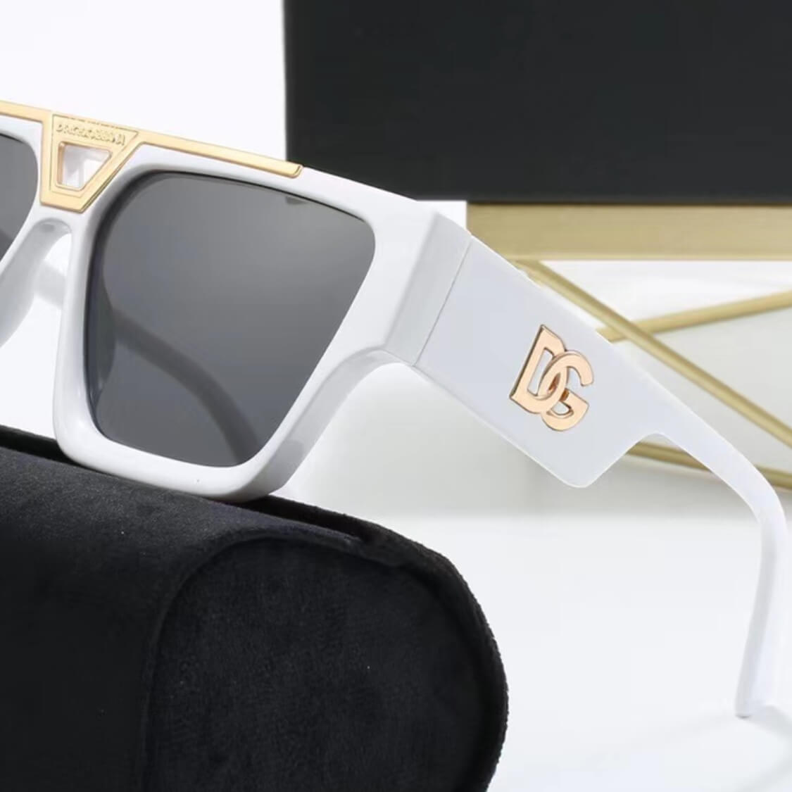 Designer Gold Accent UV Sunglasses 