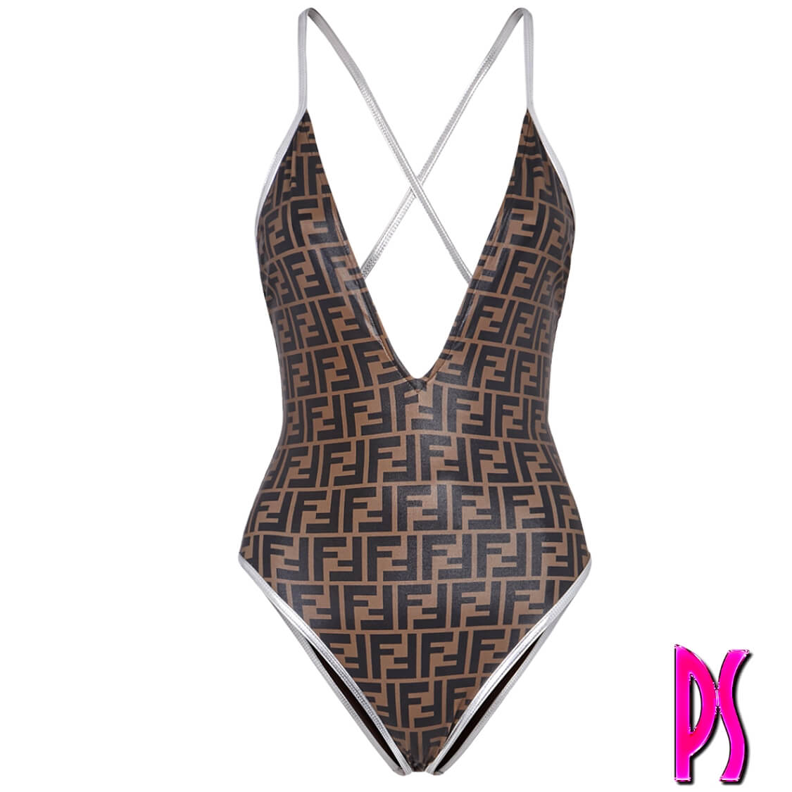 Fendi Silver Trim Swimsuit