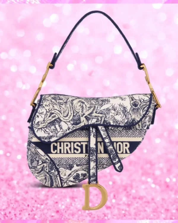 Canvas Embroidered Saddle Bag
