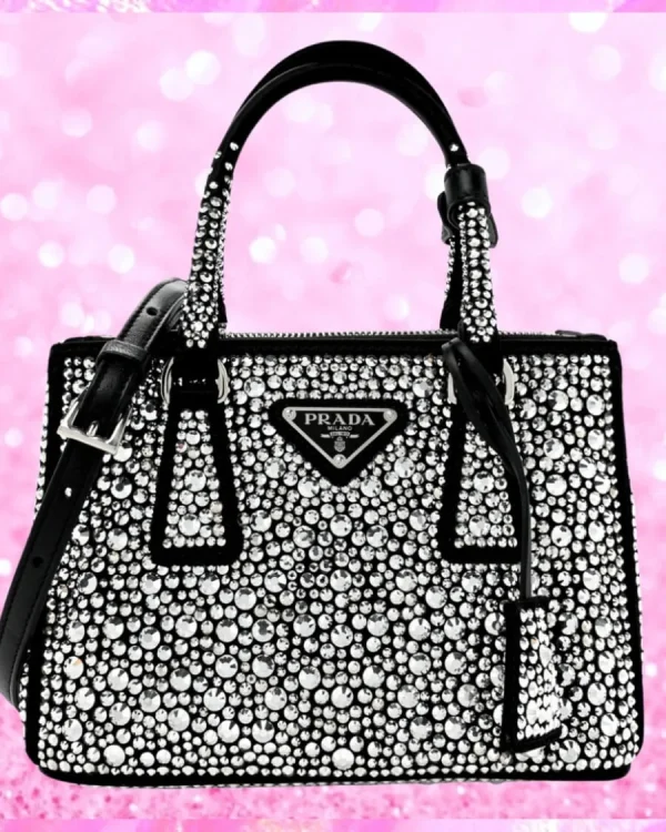 Crystal Mini Double Zip Tote Handbag