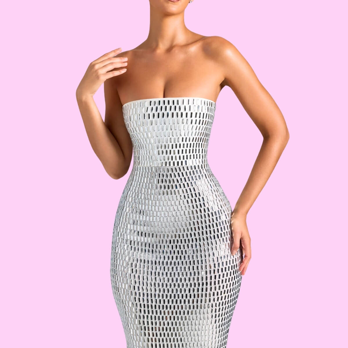 Embellished Bandeau Maxi Dress