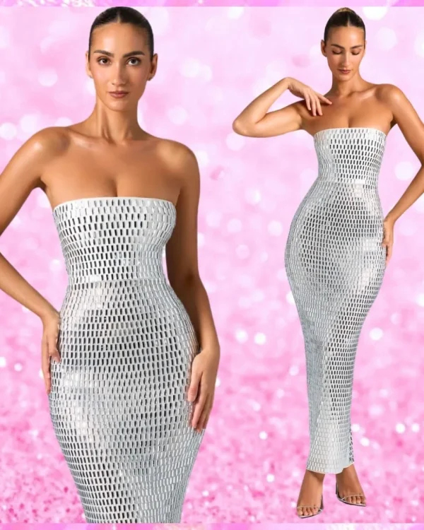 Embellished Bandeau Maxi Dress