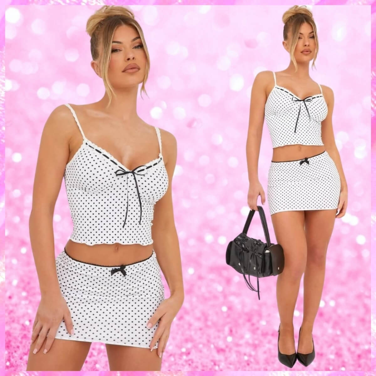 Polka Dot Cami Skirt Set