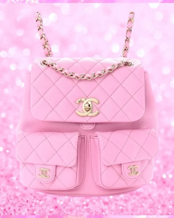 Quilted Backpack Purse In Pink