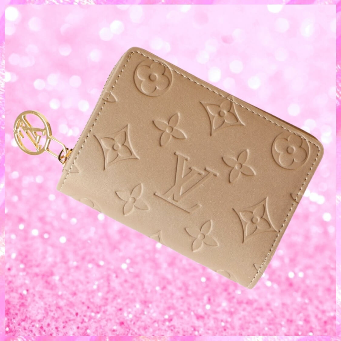 Small Embossed Zip Around Wallet