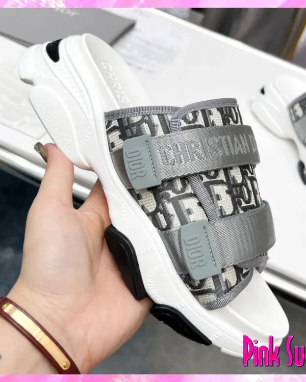 Adjustable Slide Sandals Grey