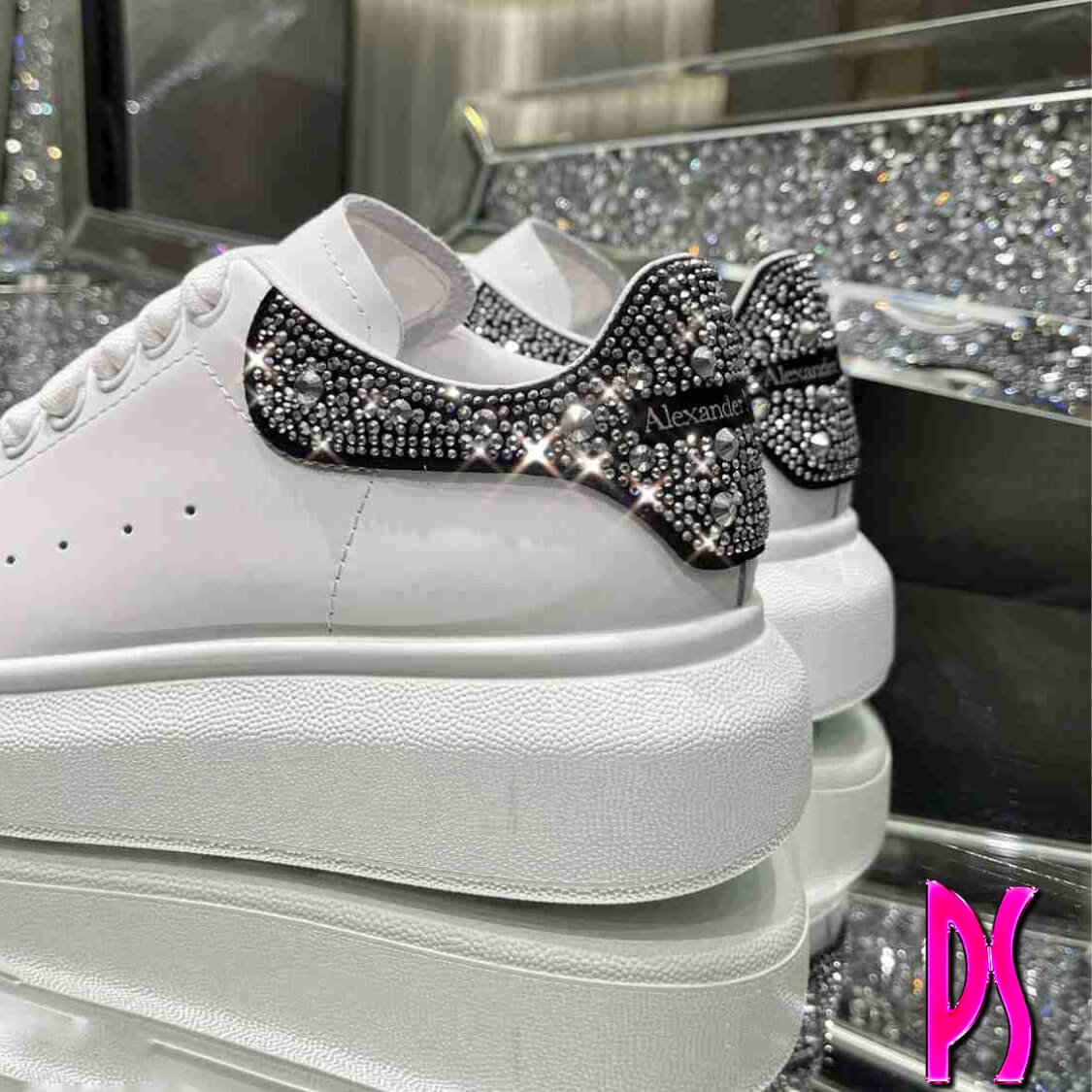 Alexander McQueen Sneakers With Crystals Clear Crystals