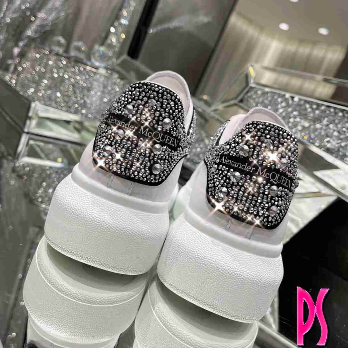 Alexander McQueen Sneakers With Crystals Clear Crystals
