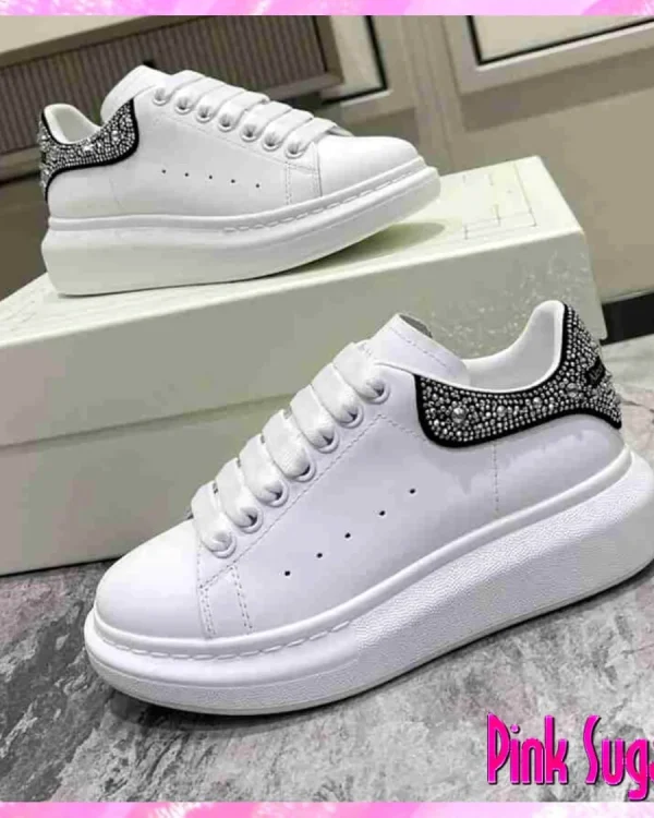 Alexander McQueen Sneakers With Crystals Clear Crystals