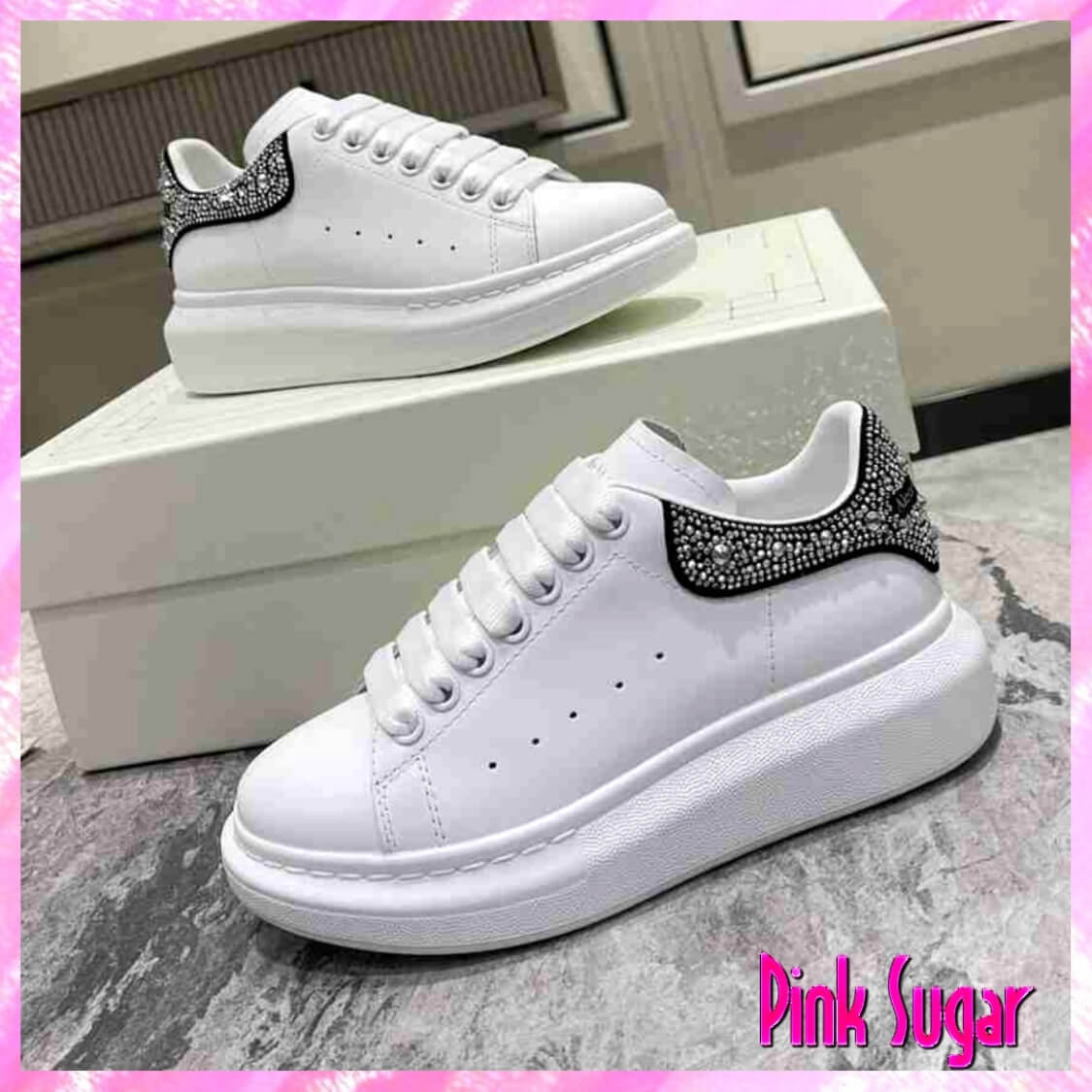 Alexander McQueen Sneakers With Crystals Clear Crystals
