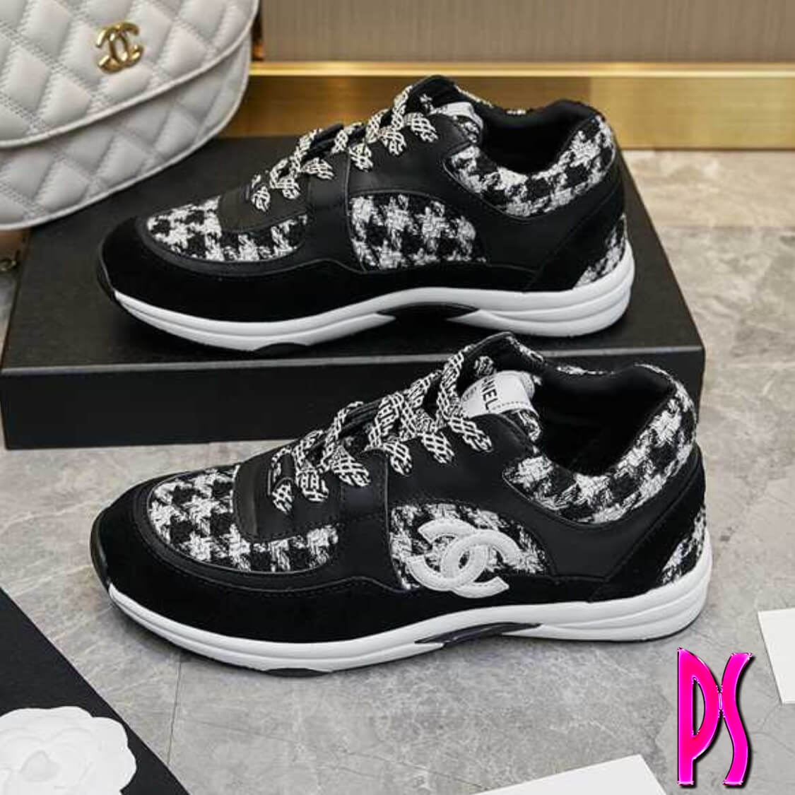Chanel Houndstooth Sneakers 