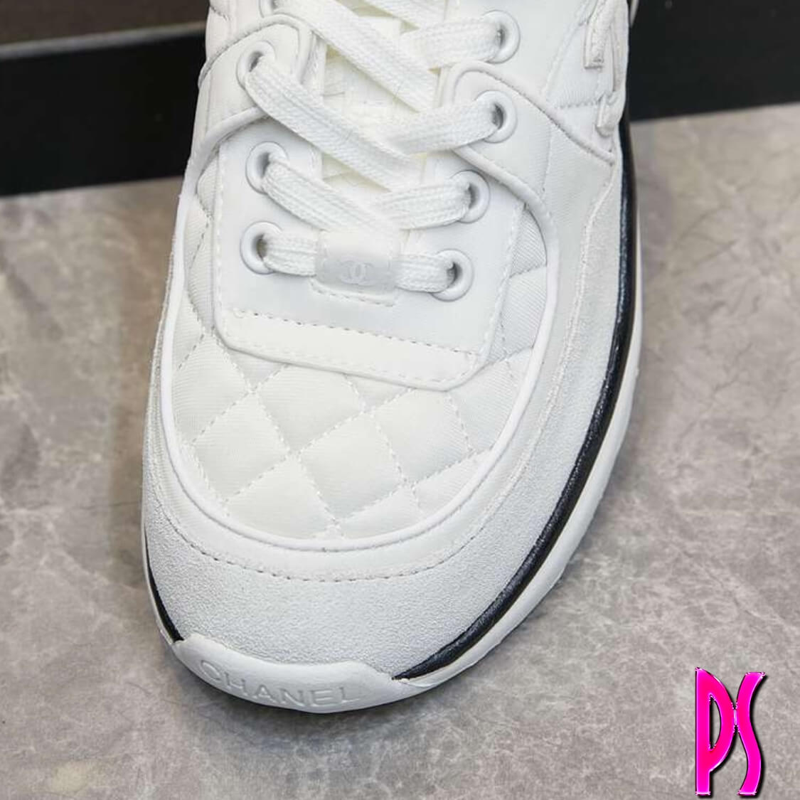 Chanel Quilted Sneakers White