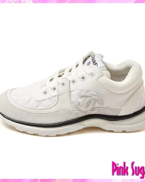 Chanel Quilted Sneakers White