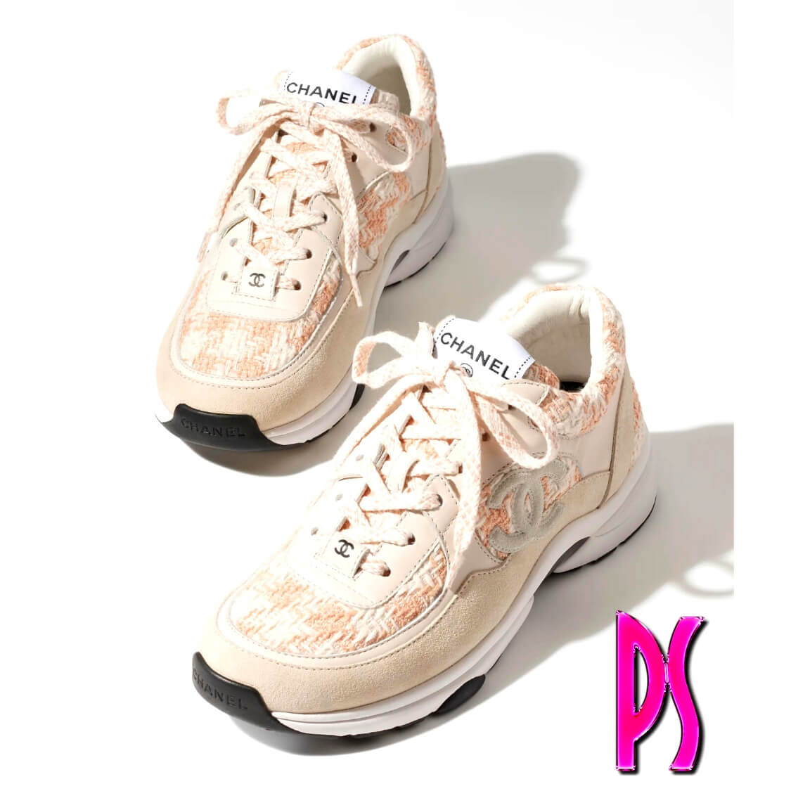 Chanel Tweed Houndstooth Sneakers 
