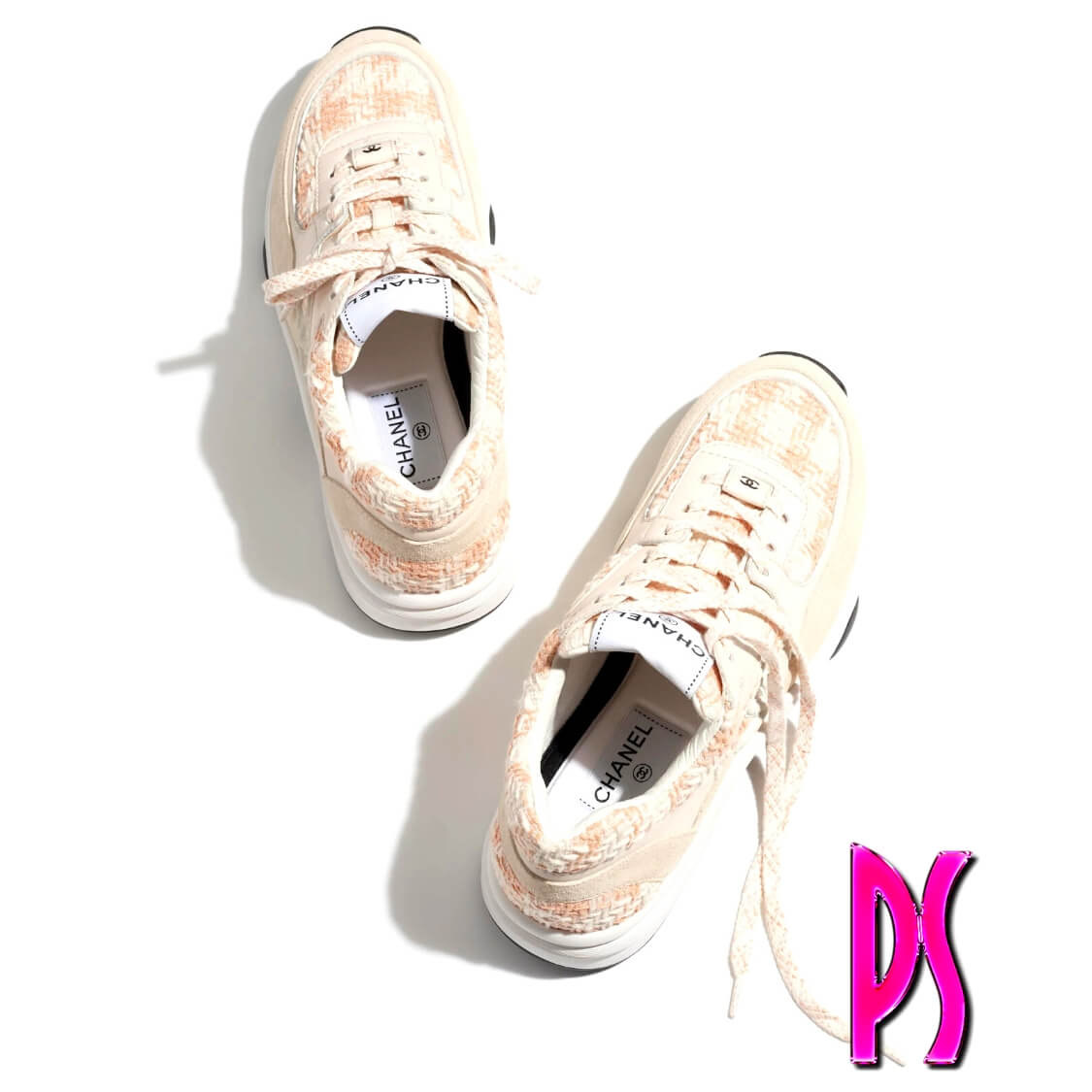Chanel Tweed Houndstooth Sneakers 