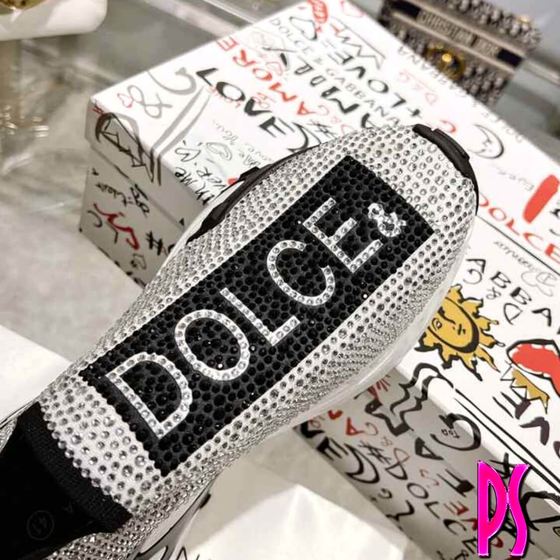 Crystal Slip On Sneakers
