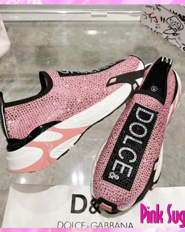 Crystal Slip On Sneakers Pink
