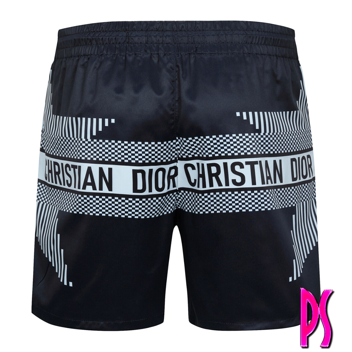 Dior Checkered Stripes Swim Shorts Men's