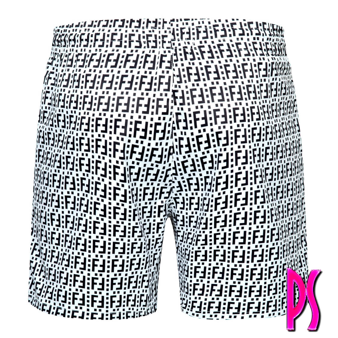 Fendi Monogram Swim Shorts White