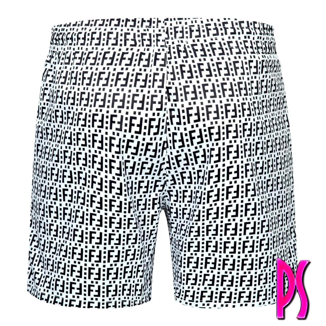 Fendi Monogram Swim Shorts White
