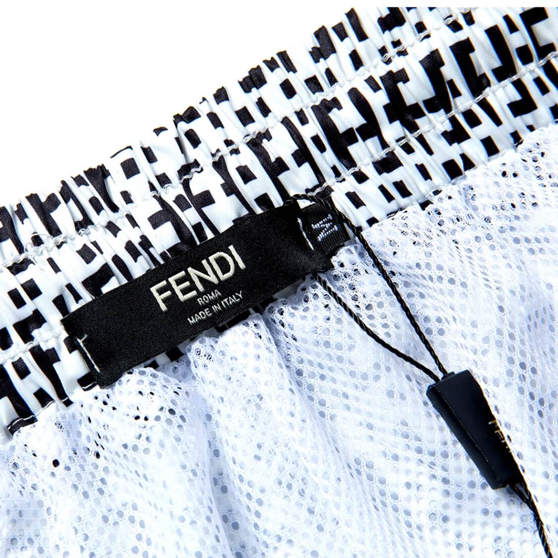 Fendi Monogram Swim Shorts White