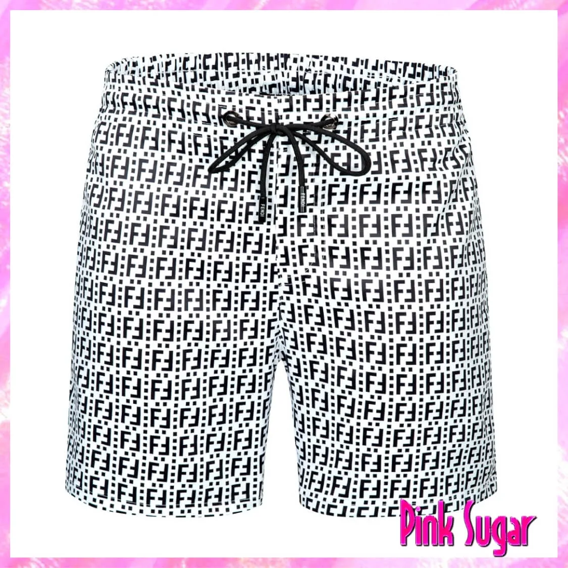 Fendi Monogram Swim Shorts White