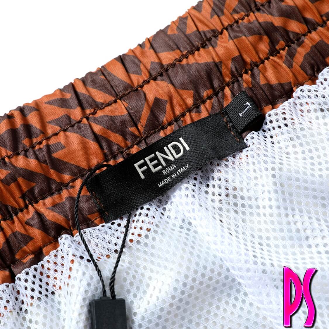 Fendi Teddy Bear Designer Swim Shorts Brown