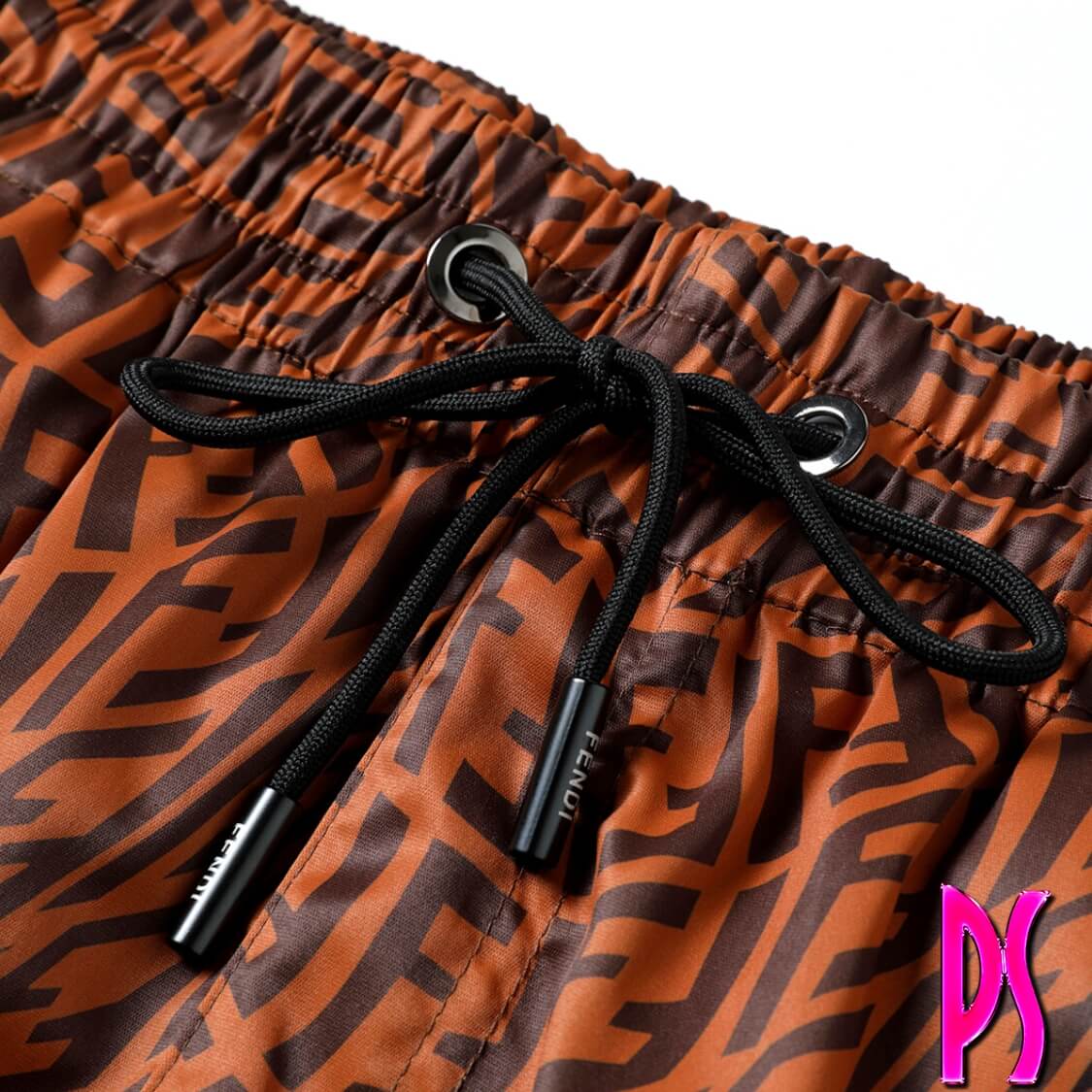 Fendi Teddy Bear Designer Swim Shorts Brown