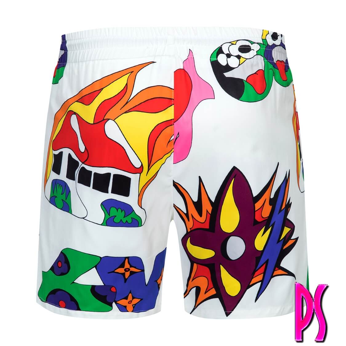 Louis Vuitton Graffiti Print Y2K Swim Shorts
