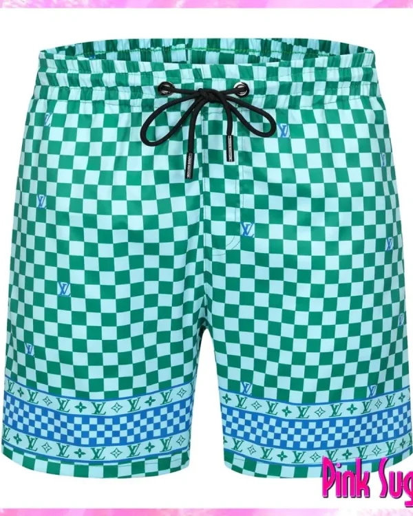 Louis Vuitton Plaid Designer Swim Shorts