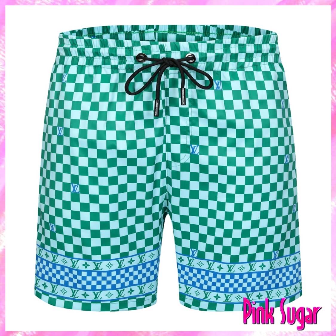 Louis Vuitton Plaid Designer Swim Shorts